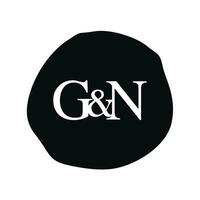 gn Initiale Logo Brief Bürste Monogramm Firma vektor