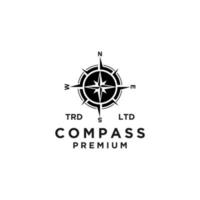 Premium Kompass Vektor schwarzes Logo Icon Design