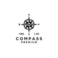 Premium Kompass Vektor schwarzes Logo Icon Design