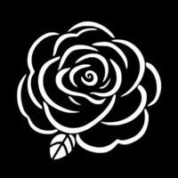 Rose - - schwarz und Weiß isoliert Symbol - - Vektor Illustration