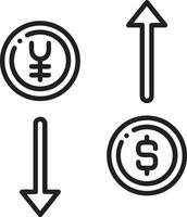 Geld Austausch Zahlung Symbol Symbol Vektor Bild. Illustration von das Dollar Währung Münze Grafik Design Bild