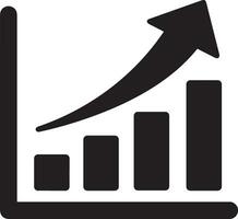 Wachstum Geschäft Symbol Symbol Vektor Bild. Illustration von das Fortschritt Gliederung Infografik Strategie Entwicklung Design Bild