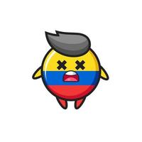 der tote kolumbien-flaggen-maskottchencharakter vektor