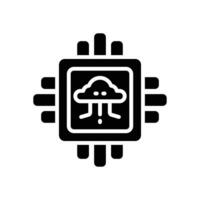 Zentralprozessor Glyphe Symbol. Vektor Symbol zum Ihre Webseite, Handy, Mobiltelefon, Präsentation, und Logo Design.