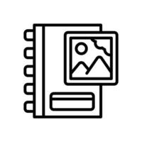 Fotobuch Linie Symbol. Vektor Symbol zum Ihre Webseite, Handy, Mobiltelefon, Präsentation, und Logo Design.