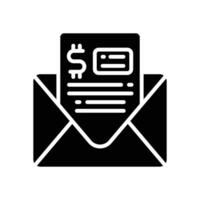 Email Rechnung Glyphe Symbol. Vektor Symbol zum Ihre Webseite, Handy, Mobiltelefon, Präsentation, und Logo Design.