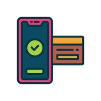 mobil betalning fylld Färg ikon. vektor ikon för din hemsida, mobil, presentation, och logotyp design.