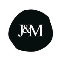jm Initiale Logo Brief Bürste Monogramm Firma vektor