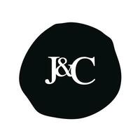 jc Initiale Logo Brief Bürste Monogramm Firma vektor