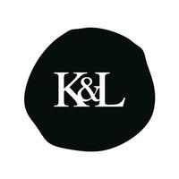 kl Initiale Logo Brief Bürste Monogramm Firma vektor