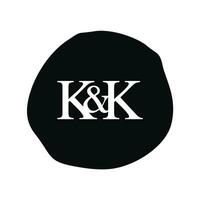 kk Initiale Logo Brief Bürste Monogramm Firma vektor