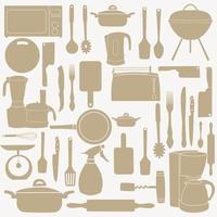 Vektor-Illustration von Küchengeräten zum Kochen vektor