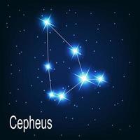 das Sternbild Cepheus am Nachthimmel. vektor