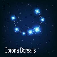 das Sternbild Corona borealis am Nachthimmel. vektor