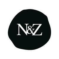 nz Initiale Logo Brief Bürste Monogramm Firma vektor