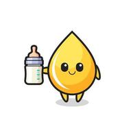 Baby-Honigtropfen-Cartoon-Figur mit Milchflasche vektor
