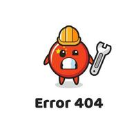 Fehler 404 mit dem niedlichen China-Flaggen-Abzeichen-Maskottchen vektor