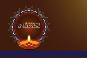 Lycklig diwali med diwali dia, diwali firande posta, vektor illustration design.