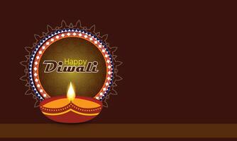 Lycklig diwali med diwali lampa, diwali firande posta, vektor illustration design.