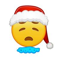 Weihnachten Gesicht Erbrechen groß Größe von Gelb Emoji Lächeln vektor