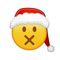 Weihnachten Gesicht mit durchgestrichen Mund groß Größe von Gelb Emoji Lächeln vektor
