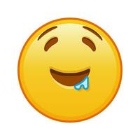sabbern Gesicht groß Größe von Gelb Emoji Lächeln vektor