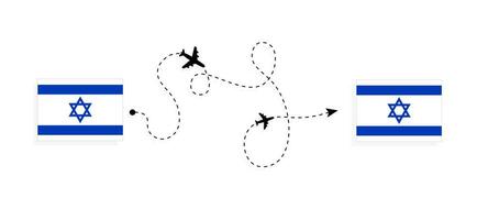 Flug und Reise von Israel zu Israel durch Passagier Flugzeug Reise Konzept vektor