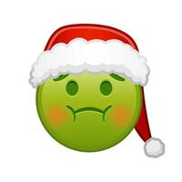 Weihnachten übel Gesicht groß Größe von Gelb Emoji Lächeln vektor