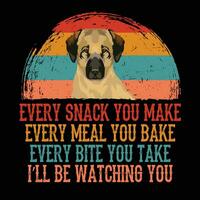 jeder Snack Sie machen, krank Sein Aufpassen Sie anatolisch Schäfer Hund Vektor Abbildungen zum Grafik Design, T-Shirt Drucke, Poster, und Tassen.