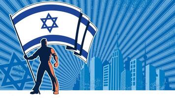 Israel Flagge Träger Poster vektor