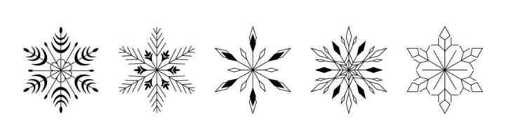 snöflingor ikoner på vit bakgrund. redigerbar stroke. vektor