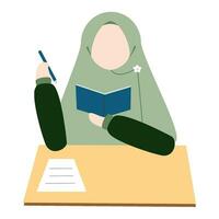 illustration av muslim kvinnor studerar vektor