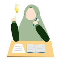 Illustration von Muslim Frauen studieren vektor