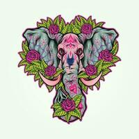 Elefant Blumen- Zucker Schädel Vektor Abbildungen zum Ihre Arbeit Logo, Fan-Shop T-Shirt, Aufkleber und Etikette Entwürfe, Poster, Gruß Karten Werbung Geschäft Unternehmen oder Marken.