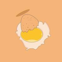 einstellen von gebrochen Hähnchen Eier Vektor Illustration