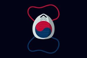 vektorgrafik av kirurgisk mask med Sydkoreas flaggkoncept. eps10. vektor