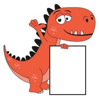 söt dinosaurie djur tecknad illustration vektor