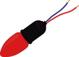 röd Glödlampa i lampa hållare vektor illustration
