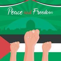 Palästina Frieden und Freiheit Poster Vorlage vektor