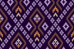 lila korsa sy traditionell etnisk mönster paisley blomma ikat bakgrund abstrakt aztec afrikansk indonesiska indisk sömlös mönster för tyg skriva ut trasa klänning matta gardiner och sarong vektor