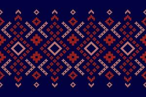 indigo Marin blå geometrisk traditionell etnisk mönster ikat sömlös mönster gräns abstrakt design för tyg skriva ut trasa klänning matta gardiner och sarong aztec afrikansk indisk indonesiska vektor