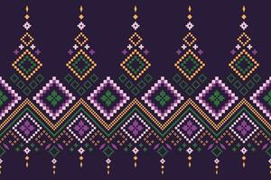 lila korsa sy traditionell etnisk mönster paisley blomma ikat bakgrund abstrakt aztec afrikansk indonesiska indisk sömlös mönster för tyg skriva ut trasa klänning matta gardiner och sarong vektor