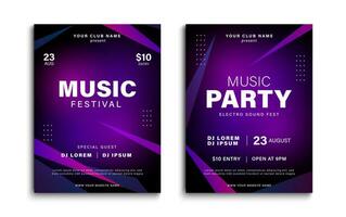 Musik- Festival Poster. dynamisch bunt Musik- Startseite Design. Musik- Party Flyer mit abstrakt Gradient Formen. Vektor Illustration