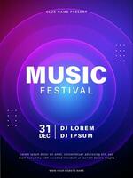 musik festival affisch. musikalisk fest flygblad mall. trogen färgrik musik fest inbjudan design. vektor illustration