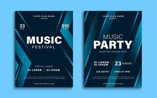 musik festival affisch. dynamisk färgrik musik omslag design. musik fest flygblad med abstrakt lutning former. vektor illustration
