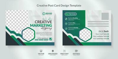 korporativ Postkarte Design Vorlage mit modern Layout. vektor
