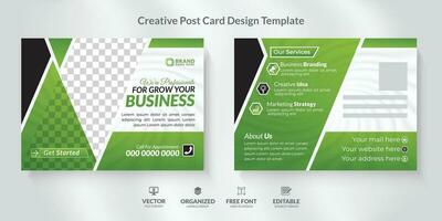 företags- vykort design mall med modern layout. vektor