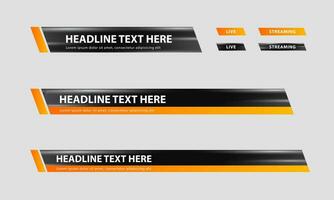 lägre tredje Nyheter vektor. uppsättning av lägre tredje bar mallar för tv, video och media uppkopplad vektor