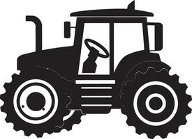 ländlich Traktor Illustration im noir Jahrgang Traktor Logo Design vektor