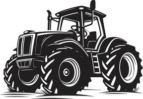 Jahrgang Landwirtschaft Ausrüstung im schwarz Traktor Illustration mit fein Einzelheiten vektor